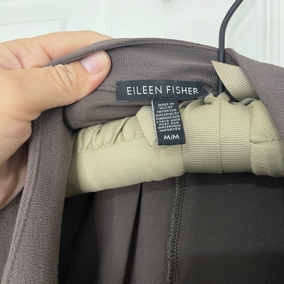 EILEEN FISHER Streetch Crepe Mandarin Collar Jacket Cobblestone Sz M - Picture 8 of 11
